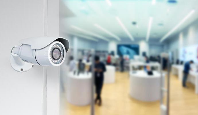 Installed business security camera 