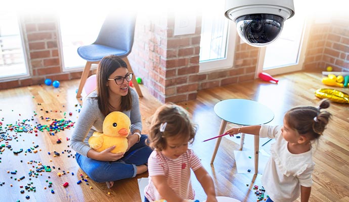 Security camera in daycare center