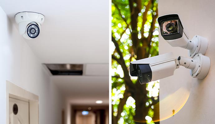 collage of indoor and outdoor camera 