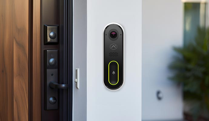 Installed a smart doorbell on a wall