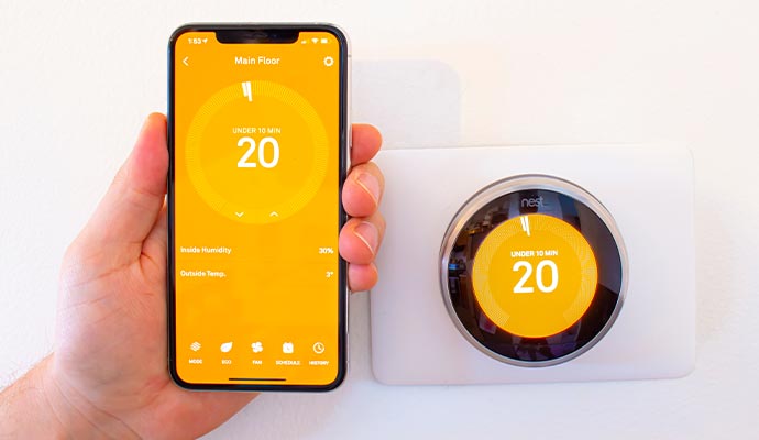 thermostat controlling using smartphone 