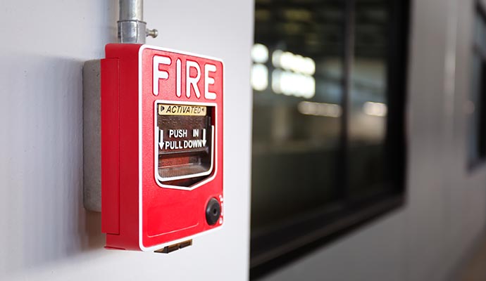 An installed fire alarm system