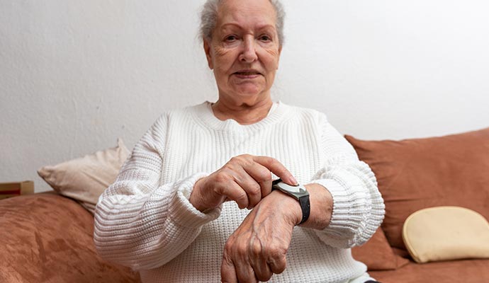 A person using medical alert system