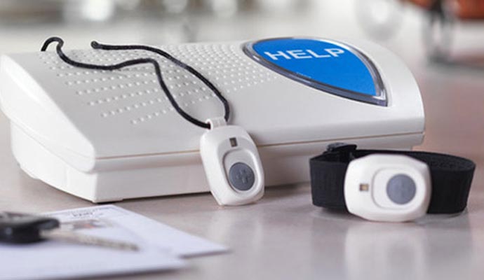 A white medical alert system